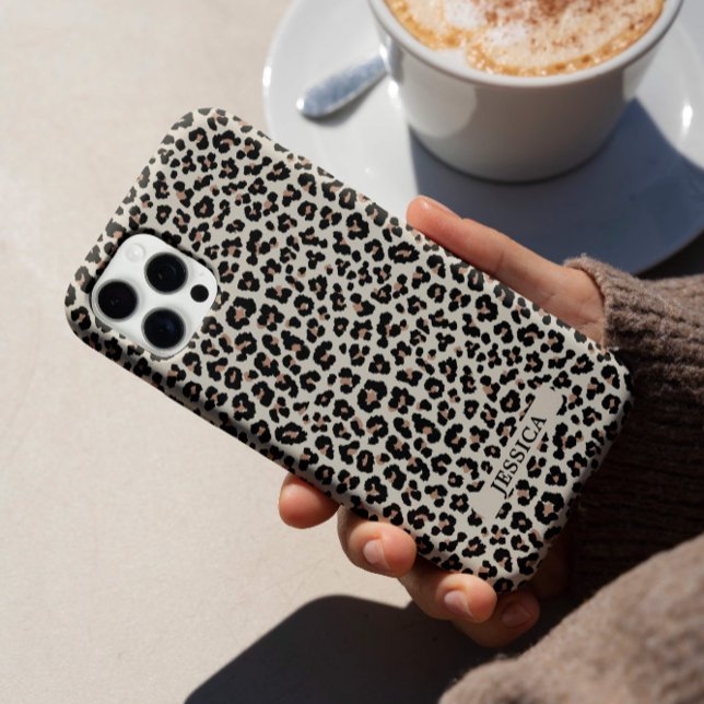 Trendy Abstract Animal Leopard Cheetah Pattern Iphone Case (Stunning and unique custom phone with fashionable trendy abstract pattern inspired by leopard skin.)