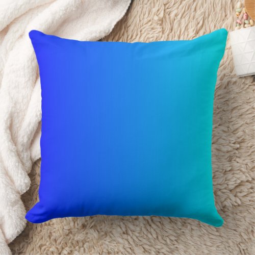 Trendy Abstract Aqua and Blue Gradient  Throw Pillow