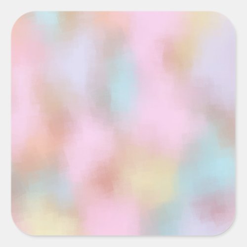 Trendy Abstract Art Pastel Colors Blank Template Square Sticker