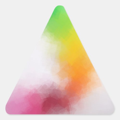 Trendy Abstract Art Yellow Blue Green Pink Red Triangle Sticker