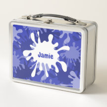 Trendy Abstract Blue Painting Splatter