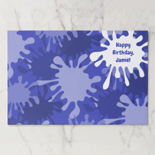 Trendy Abstract Blue Painting Splatter Paper Pad