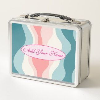 Trendy Abstract Blush Pink Mint Collection Metal Lunch Box