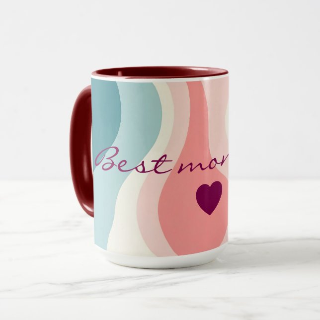 Trendy Abstract Blush Pink Mint Collection Mug (Front Left)