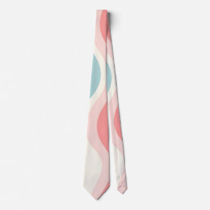 Trendy Abstract Blush Pink Mint Collection Neck Tie