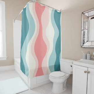 Trendy Abstract Blush Pink Mint Collection Shower Curtain