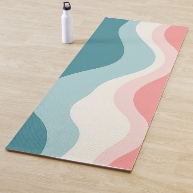 Trendy Abstract Blush Pink Mint Collection Yoga Mat (In Situ)