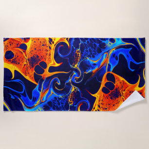 trendy abstract colorful color swirl beach towel