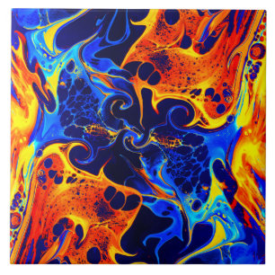 trendy abstract colorful color swirl ceramic tile