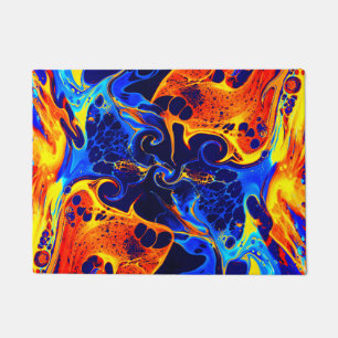 trendy abstract colorful color swirl doormat