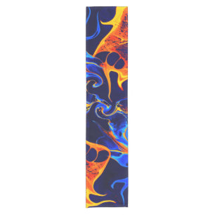 trendy abstract colorful color swirl short table runner