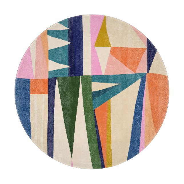 Trendy Abstract: Colorful Hand Drawn. Cutting Board (Front)