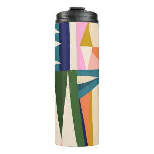 Trendy Abstract: Colorful Hand Drawn. Thermal Tumbler