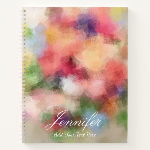 Trendy Abstract Flowers Modern Floral Template Notebook