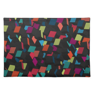 Trendy Abstract Geometric Cube Pattern Cloth Placemat