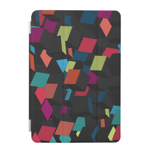 Trendy Abstract Geometric Cube Pattern iPad Mini Cover (Front)