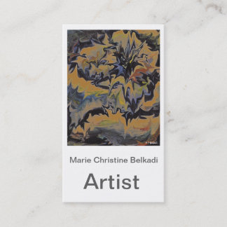 Trendy Abstract Gold Beige Navy Artsy Professional Business Card