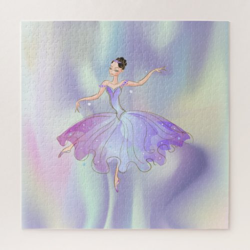 Trendy Abstract Ombre Ballerina Jigsaw Puzzle