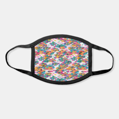 Trendy Abstract Orange Pink Blue Glitter on White Face Mask