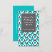 Trendy abstract peacock feathers business card (Front/Back)