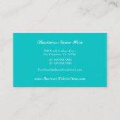 Trendy abstract peacock feathers business card (Back)