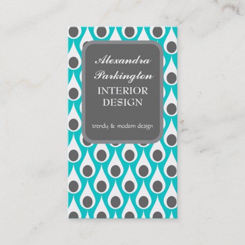 Trendy abstract peacock feathers business card