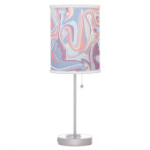 Trendy Abstract Pink Blush Blue Marble Swirl Table Lamp (Left)