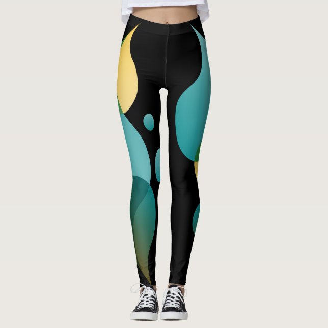Trendy Abstract Print Leggings (Front)