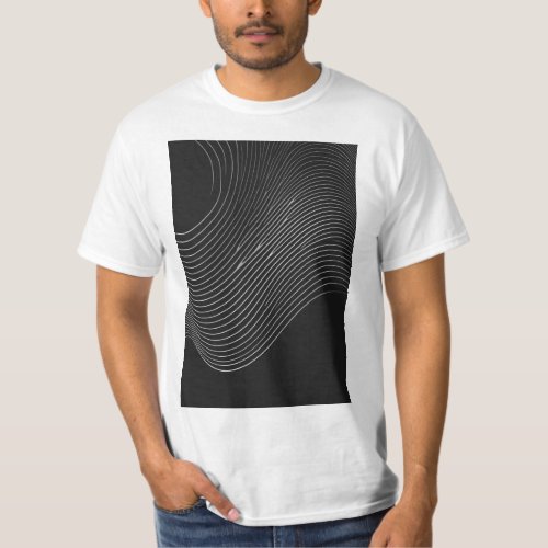 Trendy Abstract Print Tee lines tee