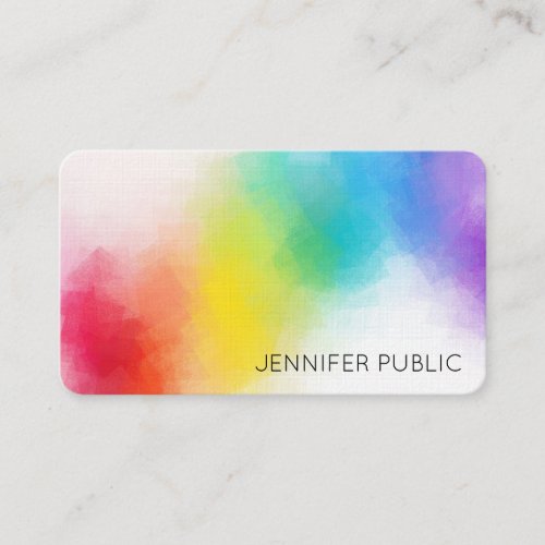 Trendy Abstract Rainbow Colors Elegant Template Business Card
