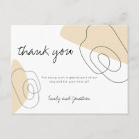 Trendy Abstract Shapes Script Wedding Thank You
