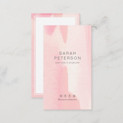 Trendy abstract watercolor social media personal business card