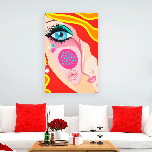 Trendy Abstract Whimsical Artsy Face Eye Canvas Print (Creator Uploaded)