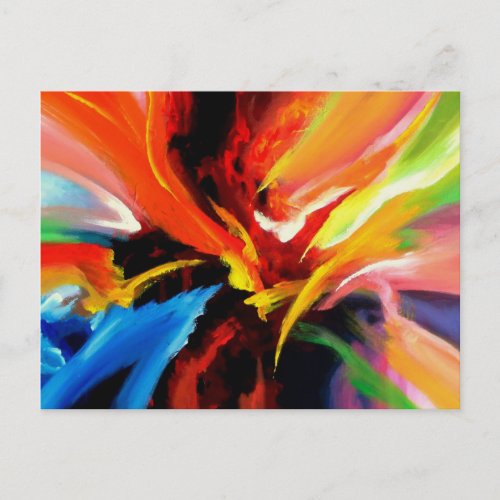 Trendy Acrylic Painting Template Modern Abstract Postcard