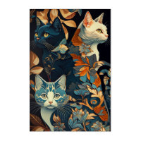 Trendy acrylic wall art with cats design