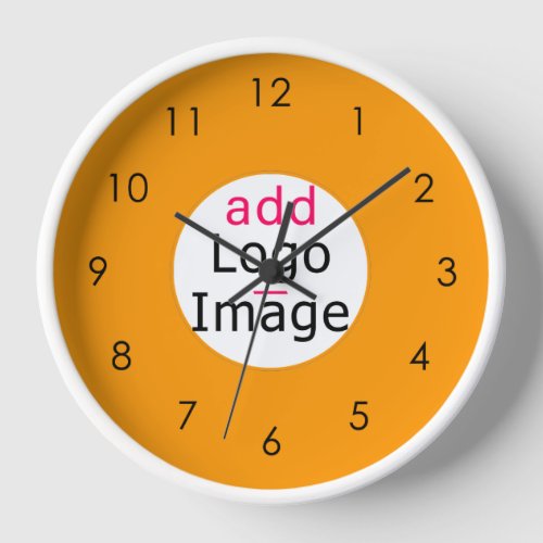 Trendy Add Your Logo Promo Custom Orange  Clock