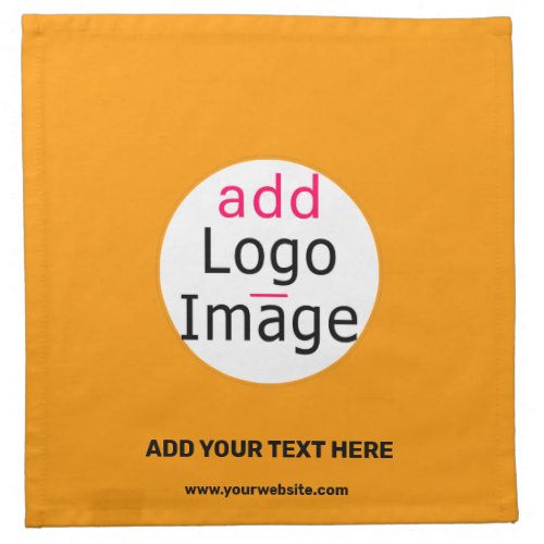Trendy Add Your Logo Promo Custom Orange Cloth Napkin
