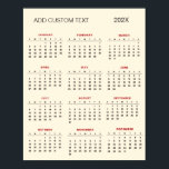 Trendy add your own custom text 2025 Calendar      Poster<br><div class="desc">Trendy add your own custom text 2025 Calendar Poster</div>