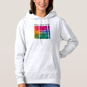 Trendy Add Your Text Upload Photo to Womens Modern Hoodie