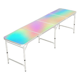 Trendy Adorable Colorful Holographic Beer Pong Table