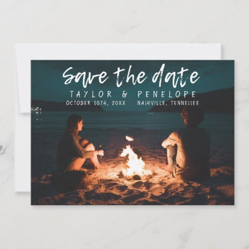 Trendy Adventure Bonfire Wedding Save the Date