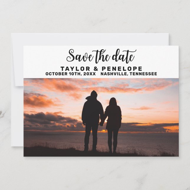 Trendy Adventure Travel Wedding Save the Date (Front)