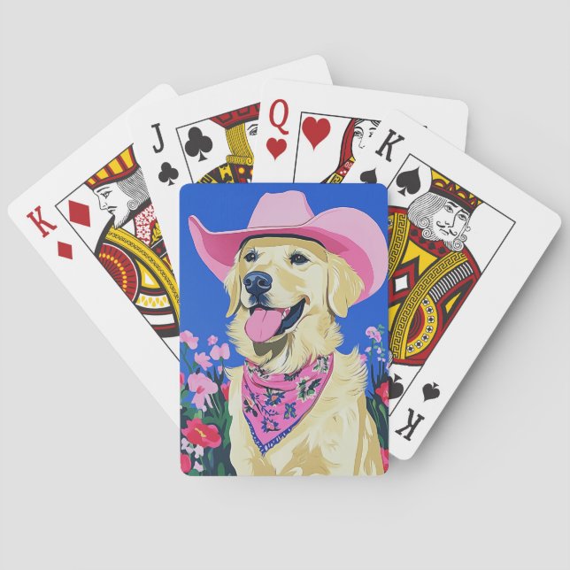 Trendy Aesthetic Cute Preppy Dog Poker Cards (Back)
