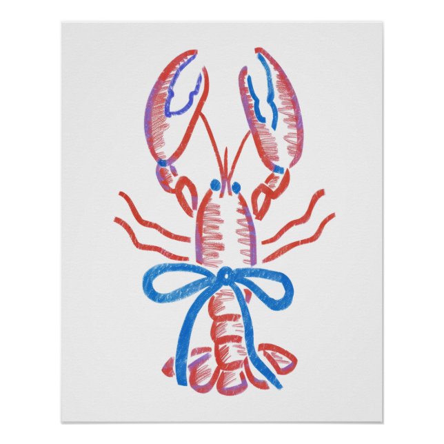 Trendy Aesthetic Lobster Poster (Front)