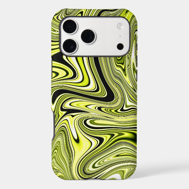 Trendy Aesthetic Marble Lime Yellow Pattern iPhone Case (Back)