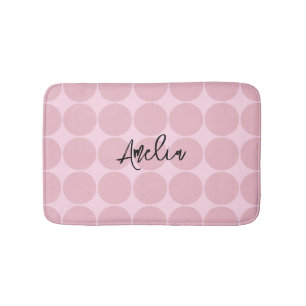 Trendy Aesthetic Pink Personalized Girly Gifts Bath Mat