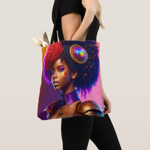 Trendy Afro Steampunk Girl Tote Bag