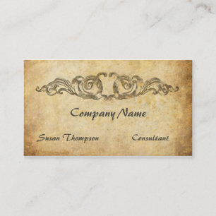Trendy Aged Paper Medieval Design Business Card
