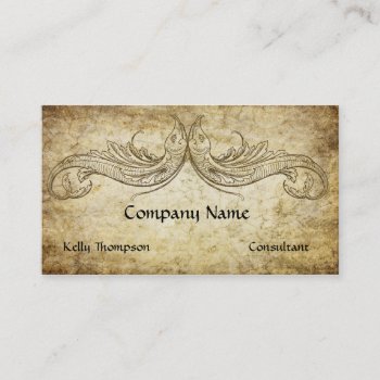 Trendy Aged Paper Medieval Design Business Card by timelesscreations at Zazzle