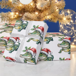 Trendy Alligators-Crocodiles Christmas Pattern Wrapping Paper